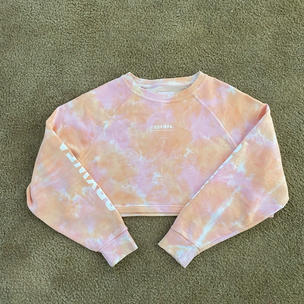 Sarah’s Day x White fox crop sweatshirt